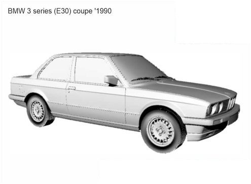 3D printable model – BMW 3-Series E30 Coupe 1990