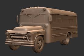 3D printable model – Chevrolet 4500 School Bus 1956