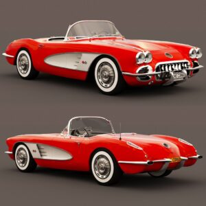 3D printable model – Chevrolet Corvette 1960