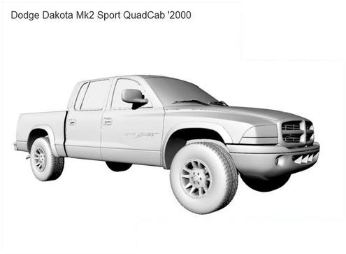 3D printable model – Dodge Dakota (Mk2) Sport QuadCab 2000