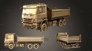 3D printable model – Mercedes-Benz Actros Tipper 3axis 2011